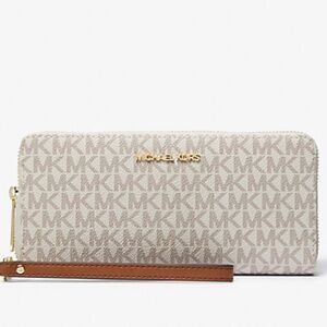 Michael Kors Jet Set Travel Large Logo Continental Wristlet Wallet